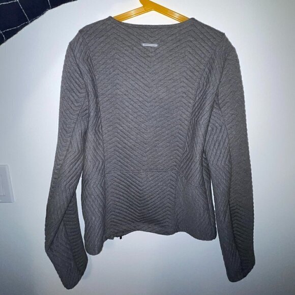 Armani Exchange Women's Gray Chevron Quilted Knit Jacket Size Small - Picture 7 of 11